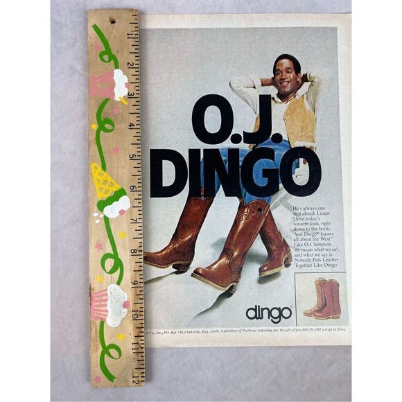 Vintage O.J. Simpson Vintage 1980 Dingo Boots Always A Step Ahead Original Print - Picture 6 of 6